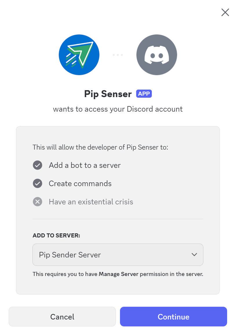 Pip Sender Bot Discord Invite