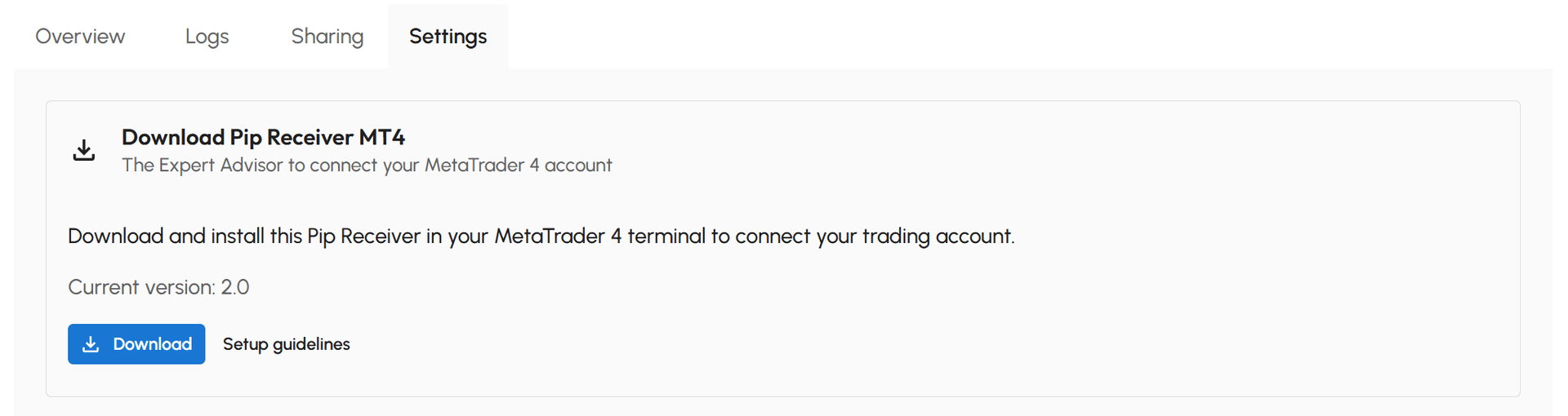 Download Pip Receiver MT4