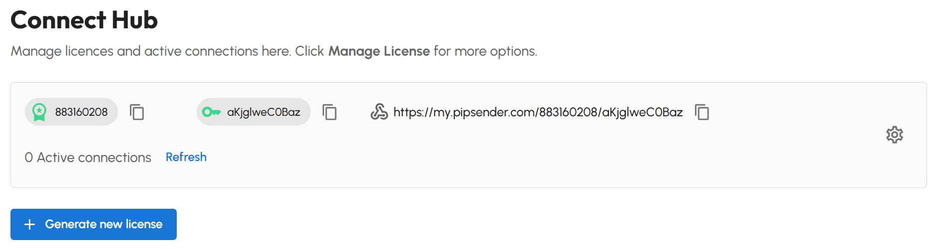 Generate new license